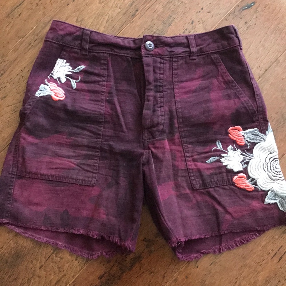 Free People Burgundy Shorts